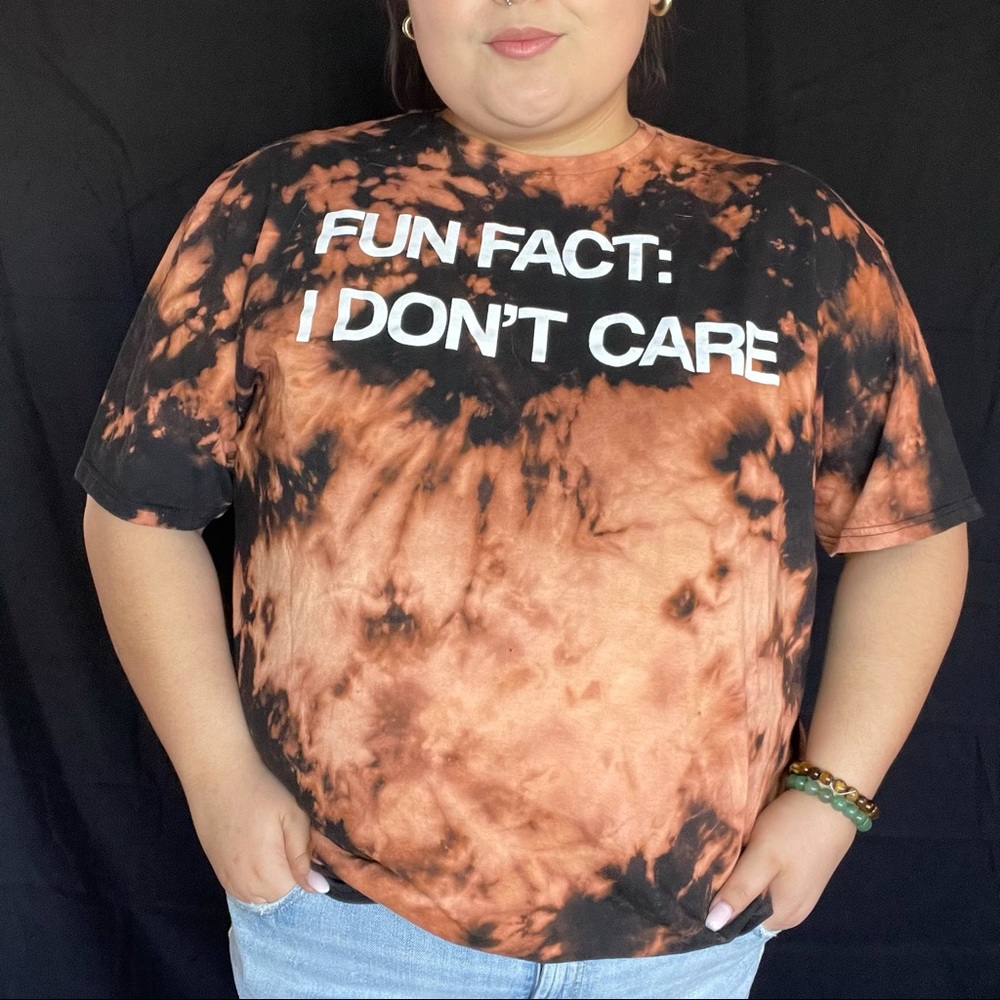Custom Bleach Tie-Dye Fun Fact Tee